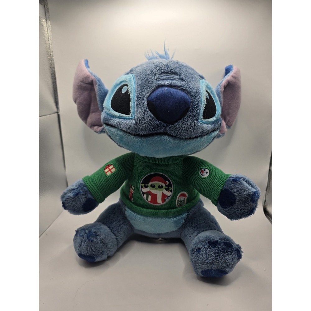 12" Disney Stitch In YODA Star Wars Sweater Unleash The Holidays Christmas Plush